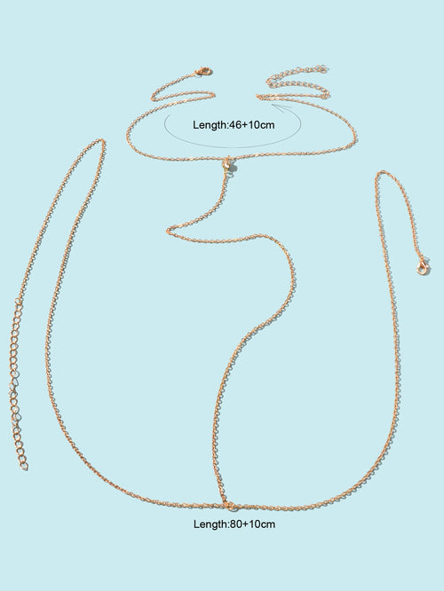 Women Gold Bikini Body Chain Beach Bra Chain Jewellery